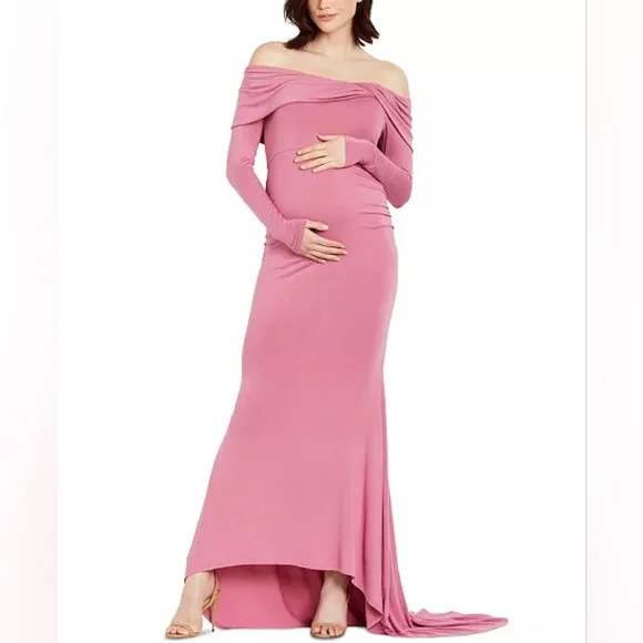 Motherhood Maternity | Dresses | Motherhood Maternity Offtheshoulder Long  Sleeve Maternity Maxi Gown Sz 2x | Poshmark